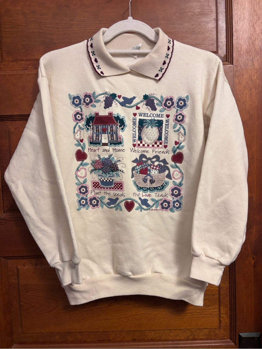 Vintage Cream Collared Sweater